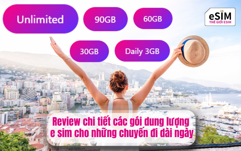 Review chi tiết các gói dung lượng e sim cho những chuyến đi dài ngày